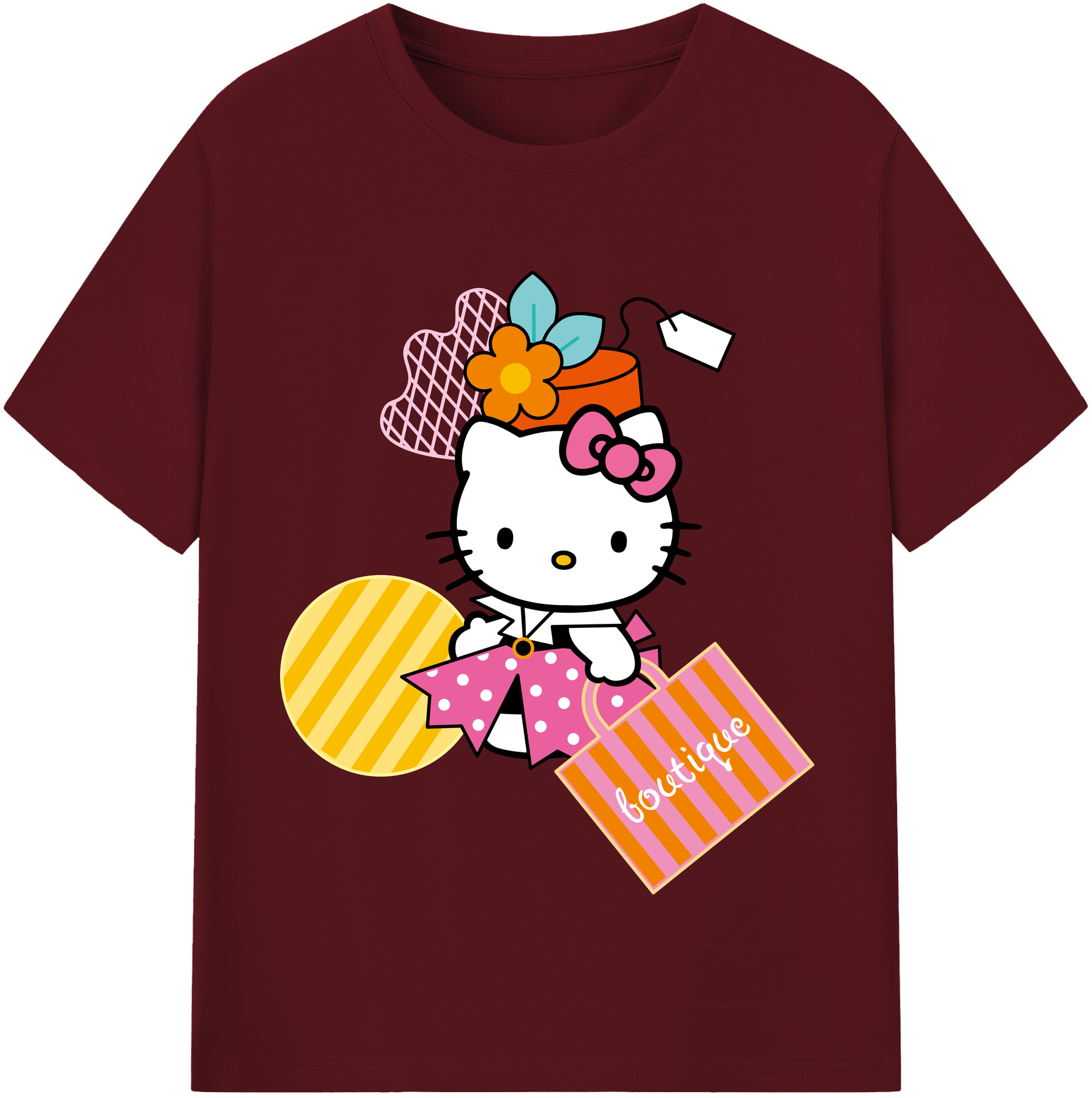 （画像用） Hello Kitty ハローキティ 綿100％半袖Tシャツ（フロントプリント）